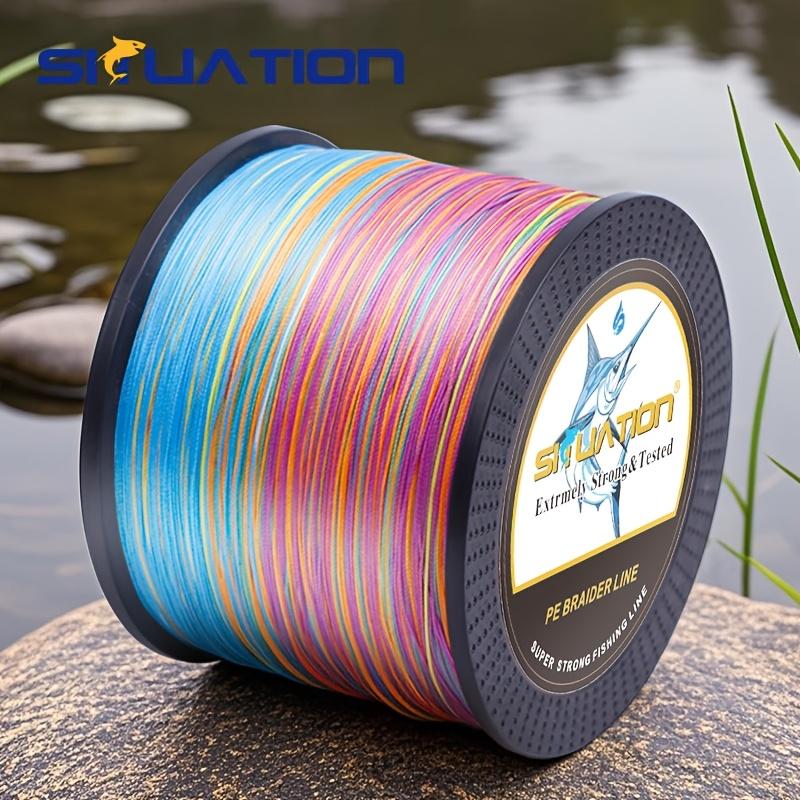 SIIUATION 500M-546YDS super strong fishing line, 4 strands of multi thread PE wear-resistant braided wire, 12 25 40 60 80 100 pound smooth long throw