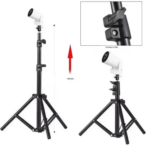HY 300 Pro Adjustable Metal Projector Floor Tripod Stand - 1.6m Extendable Folding, 1-Second Setup, Load-Bearing 1.5kg, 1/4(6mm) Universal Nut Audio & Video Accessory Saves Space for Ring Lights, Cameras