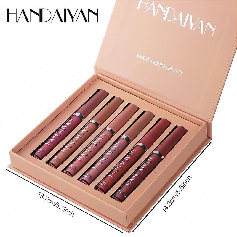 Long-lasting Matte Lip Glaze Set, 6 Counts/box, Waterproof Lip Gloss, Moisturizing Matte Lipstick, Suitable for All Occasions Lip Makeup, Cosmetic,Christmas, Long-lasting Matte Lip Glaze Set, 6 Counts/box, Waterproof Lip Gloss, Moisturizing Matte Lipstick, Suitable for All Occasions Lip Makeup, Cosmetic,Christmas,