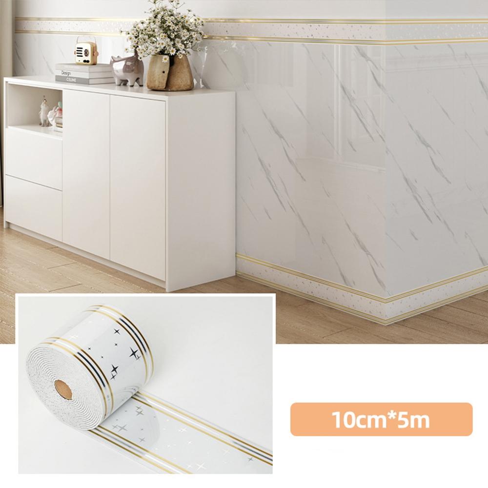 1 Roll Imitation Brick Panel Marble Backsplash Wallpaper European Marble Pattern PVC Material 197×3.94 Inches Thick Self-Adhesive Waterproof DIY Decoration for Bedroom Kitchen Bathroom