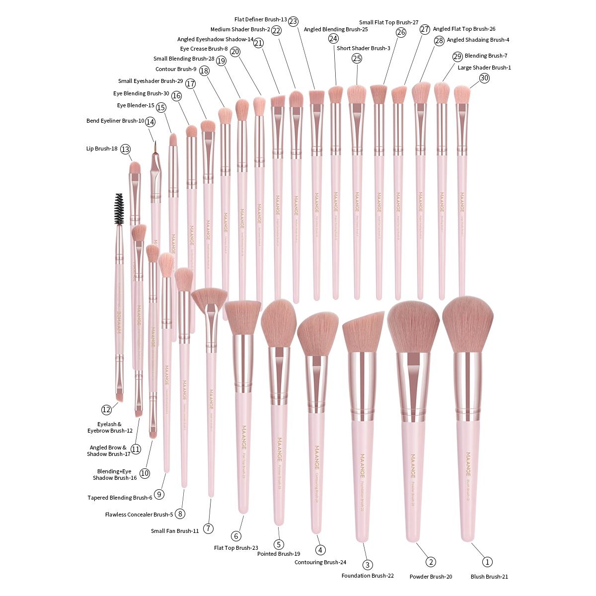 MAANGE Makeup Brush Set, 27/49pcs/set Makeup Tool Set Including Soft Brushes, Beauty Sponges, Powder Puffs, Brush Cleaner Mat, Bag and, Multifunctional Makeup Kit for Beginners, with Makeup Travel Bag