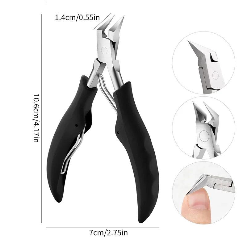 1-Piece Stainless Steel Ingrown Toenail Nippers, Toe Nail Clipper, Edge Trimmer, Dead Skin Remover, Pedicure Nail Care Tool