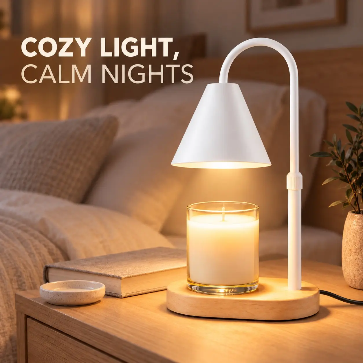 Candle Warmer Lamp with Timer, Dimmable Brightness, Adjustable Height, Flameless for Jar Candles, Us Plug, Model Rld-001