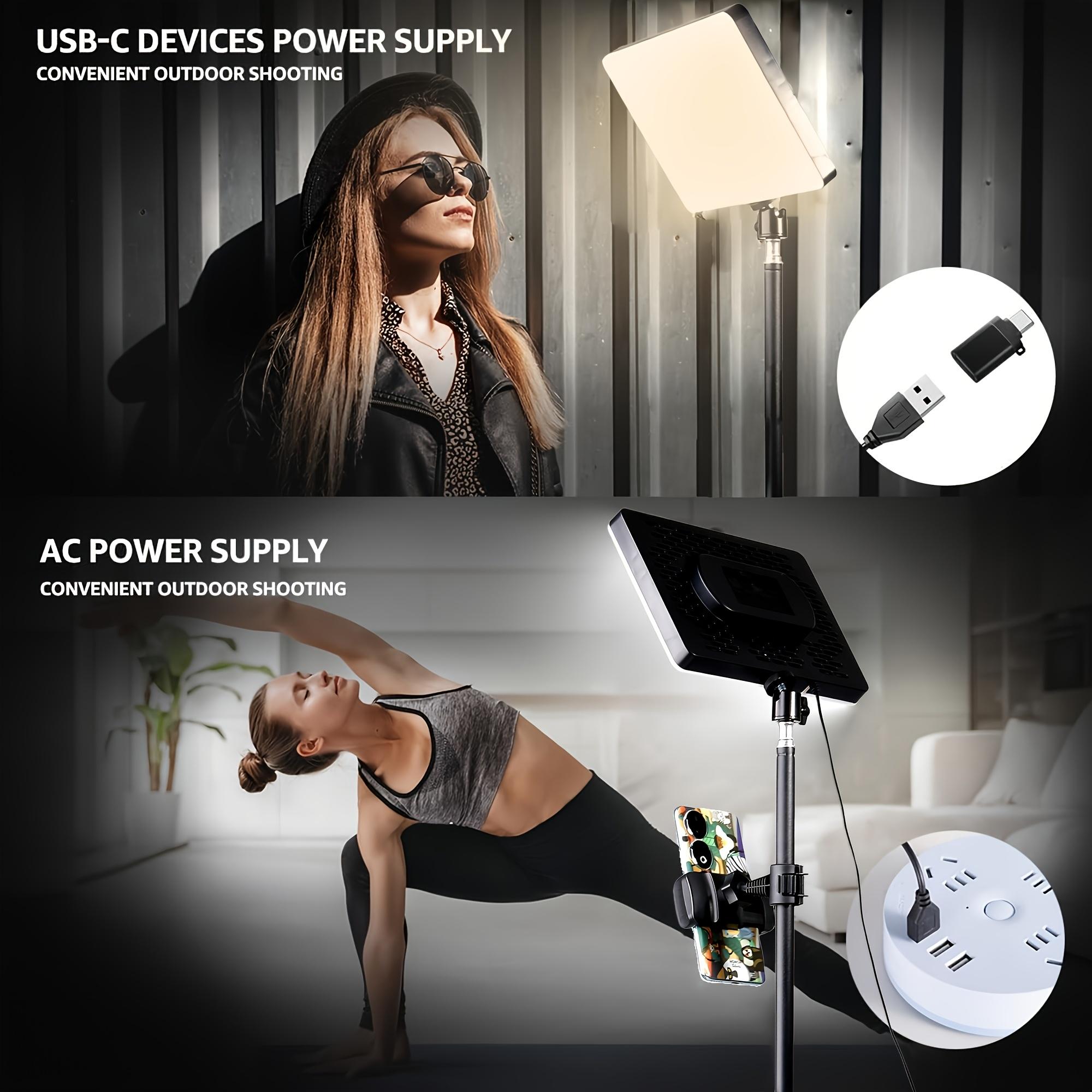 2PCS 10" LED Video Light Panel Kit with Telescopic Tripod, Video Light Adjustable 2200K-4500K Temperature for YouTube Creators, Live Broadcast Studio and Smartphone Lighting Solutions, #valentine's#Spring Break