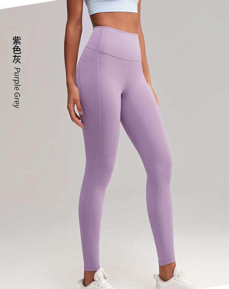 Skin-friendly, naked-feel yoga pants, elastic shaping, high-waisted, butt-lifting fitness pants for women, quick-dry tight pants for outdoor sports