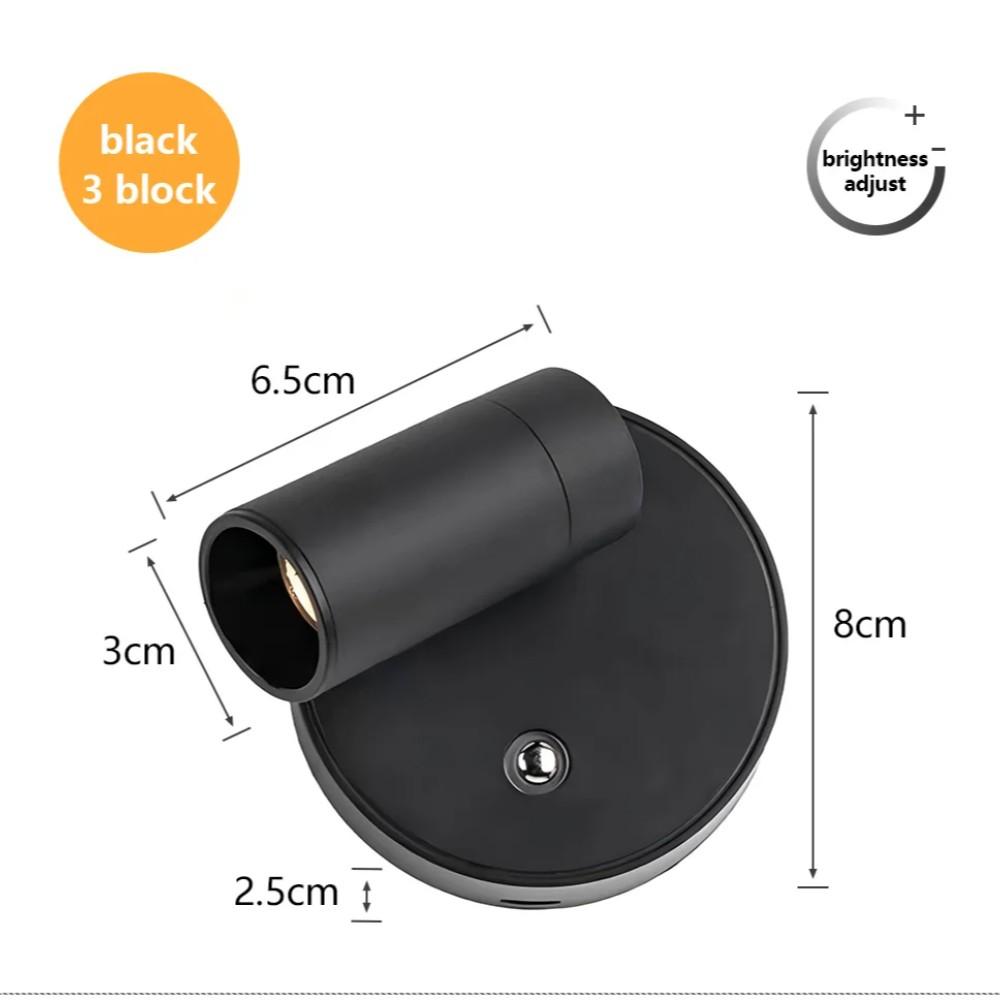 2pcs Wireless USB Rechargeable Wall Light, Magnetic Mount Night Lamp, Touch Control Dimmable Bedside Aisle Reading Light, No Drilling Required Cabinet Lamp, Indoor Lighting