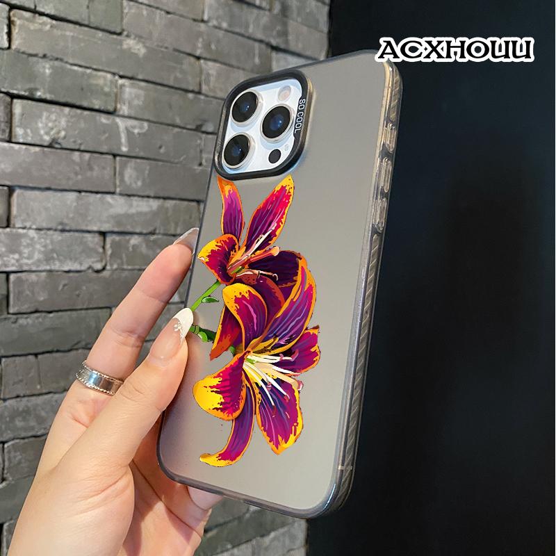 Trendy Original Design Lanyard Case for iPhone 17 16 E 15 14 16promax 16pro 15pro 13 12 11 Colorful Lily Art Durable Cover Unique and Eye-Catching iphone 13 cases iphone 14 pro case