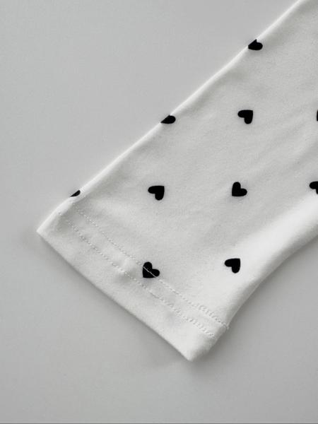 Heart Print Long Sleeve Short Top, Slim Fit Elastic Tee, Bottom Heart Pattern, Fashion Y2K Style Shirt, Cute Casual Wear