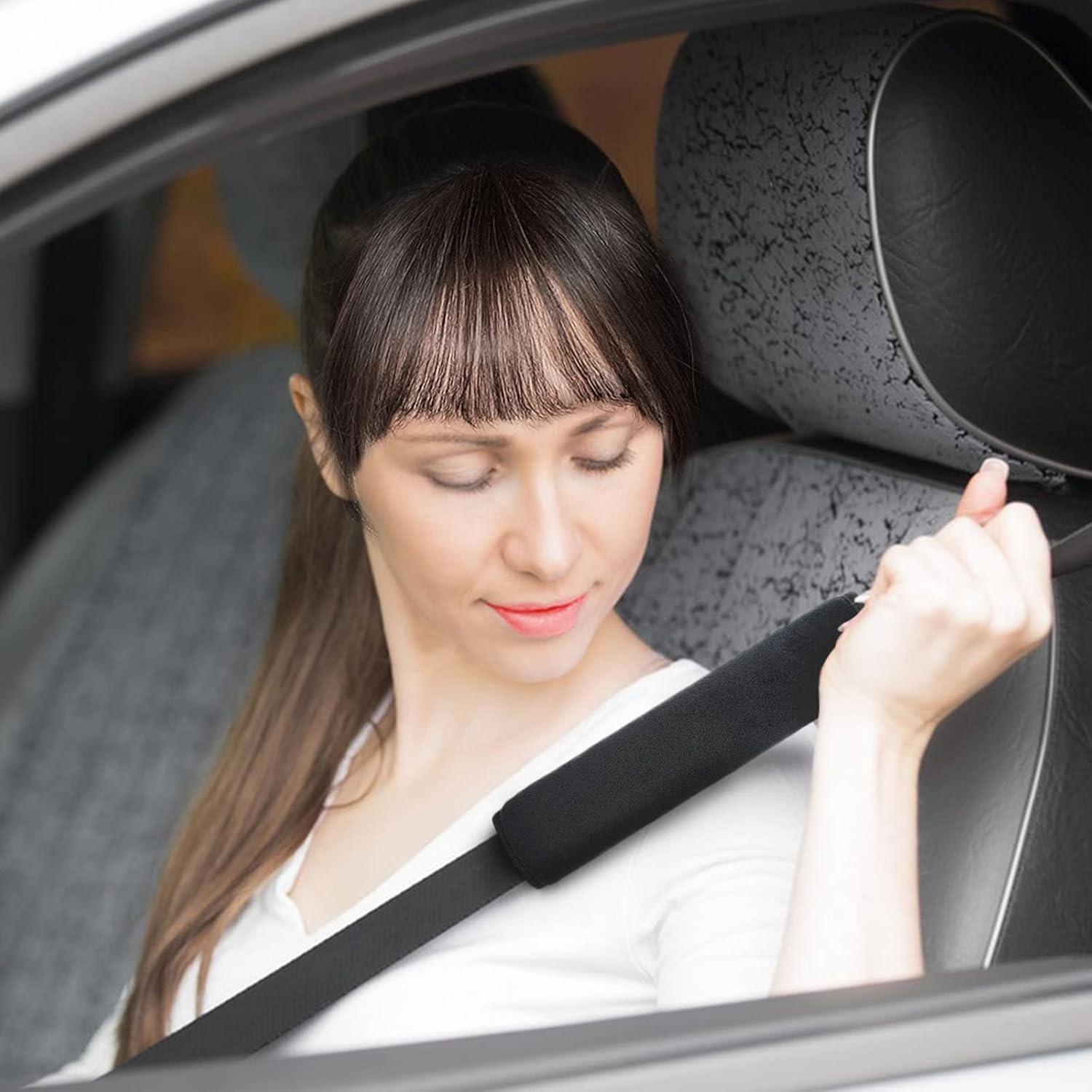 4-Pack Fabric Car Safety Belt Shoulder Pads, Comfortable Pressure Relief, Sweat-Absorbing, Anti-Chafing, Backpack Shoulder Pad Protector