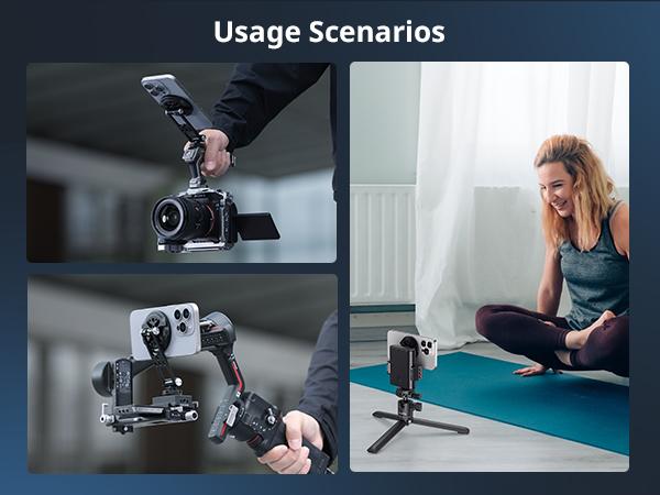 SmallRig Magnetic Metal Phone Mount with Cold Shoe Mount, Adjustable Rotatable Phone Tripod Holder Adapter for iphone17 Pro/MAX, Camera Monitoring, Tripods, Stabilizers - 5156