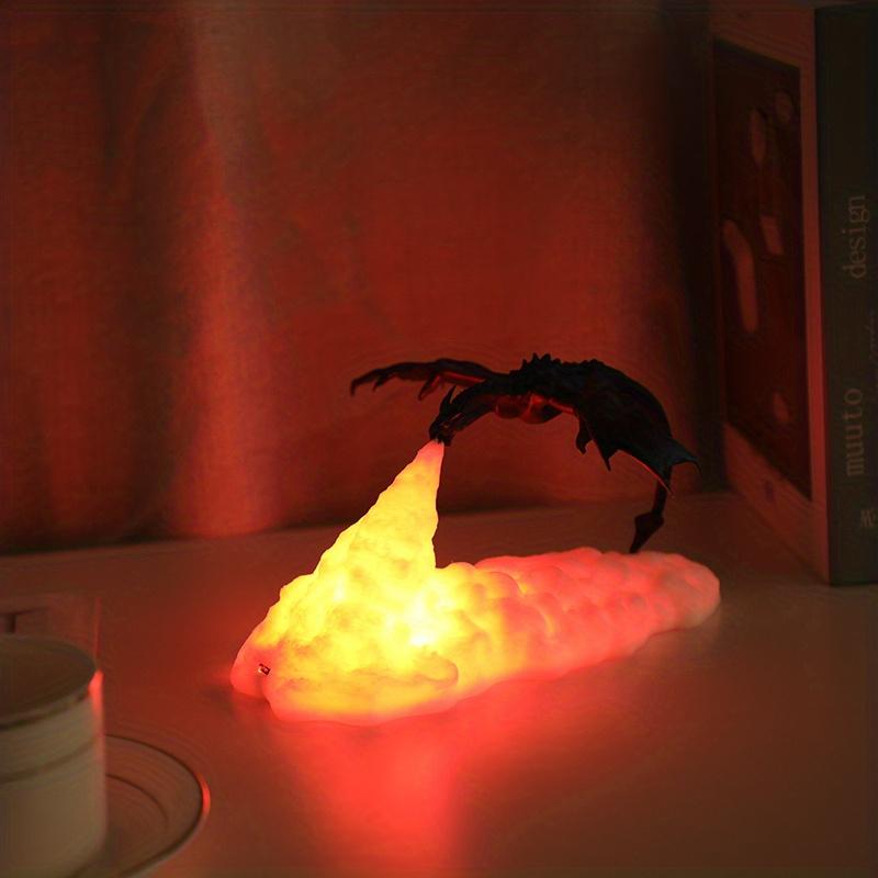 1pc Fire Dragon Lamps, 3D Printed Volcano Dragon Lamps Night Light Moon Light, Desktop Lamp for Bedroom Office, 3D Printed Night Lights, Mood Lights