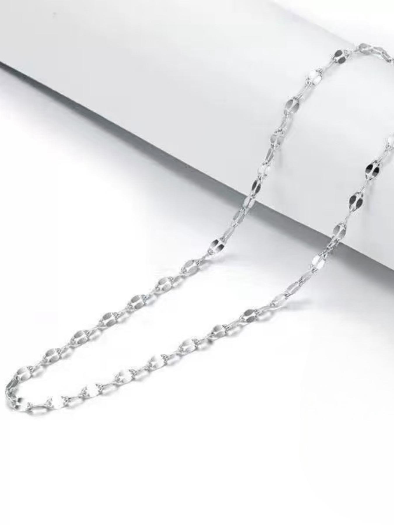 S999 Sterling Silver Minimalist Chain Necklace Exquisite Trendy Pendant for Women & Girls, Fashion Jewelry for Party, Daily Clothing Decor, Trendy All-match & Exquisite Jewelry for Birthday Gift