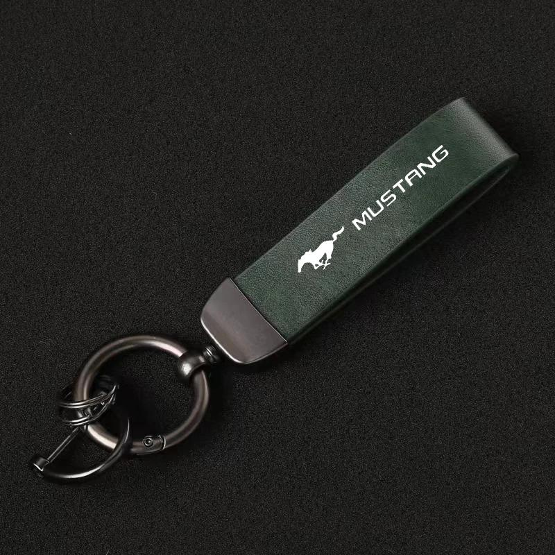 Luxury Genuine Leather Keychain, Car Key Ring for Ford Focus Mk2 Mk3, Fiesta Mk7, Ranger, Mondeo Mk4, S-Max, Kuga, Mustang Accessories