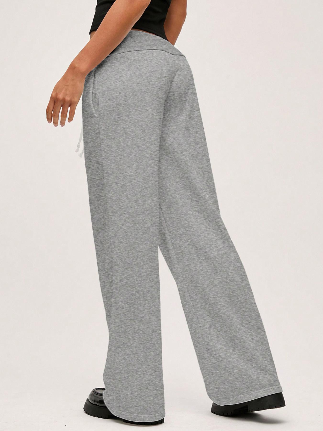 Women Casual Solid Color Loose Fit Low Waist Knitted Sweatpants, Warm Comfort, Cozy Chic, Daily Commute, Stylish & Comfy, Casual Chic Bottoms