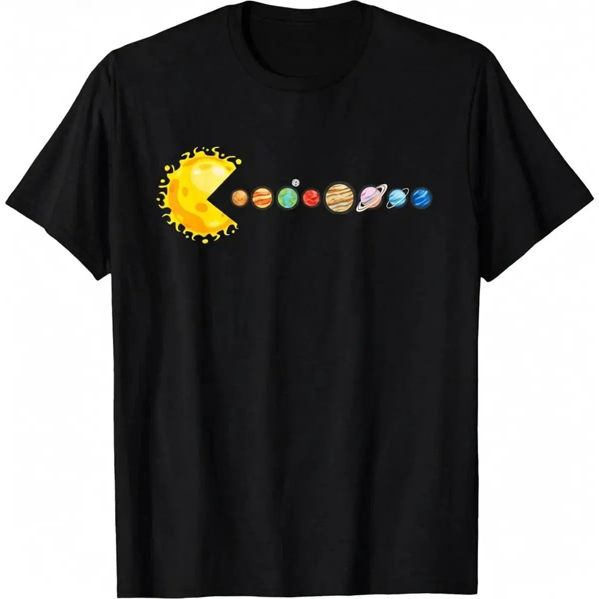 Men's Cotton Tee, Casual Streetwear Style with Funny Astronomy Graphic, Soft Knitted Breathable Shortsleeve Top, Menswear, Breathable Fabric, Round Neck, Classic Fit, Unisex Fit, Pure Cotton, Sporty Look, All Seasons, Customized, Shirt, Knitting, Short Sl