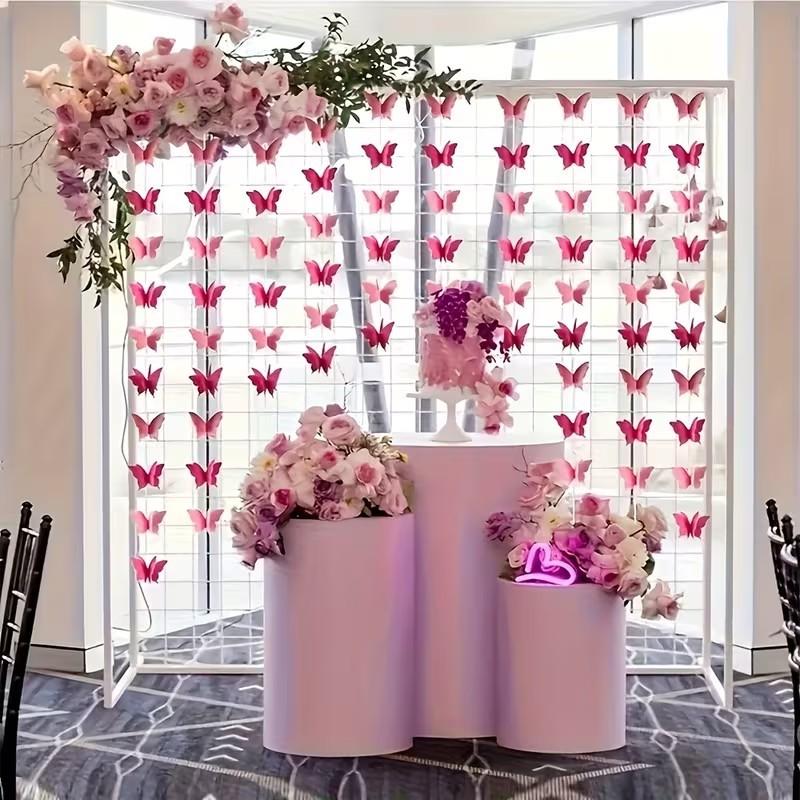 9 Strands (220 cm / 86.61 inches) Butterfly Paper Garlands — Ideal for Wedding, Valentine's Day, and Birthday Theme Decorations, as well as Party and Home Decor.