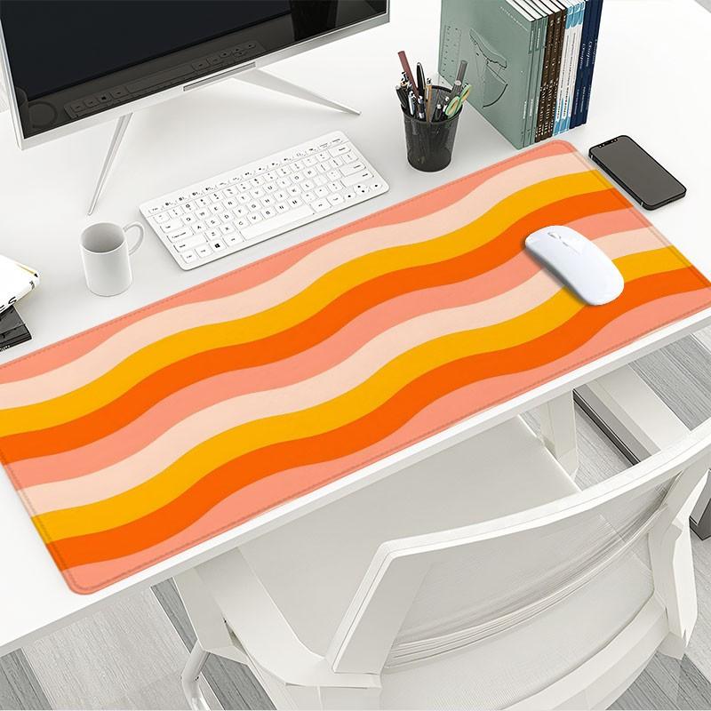 Retro Wave Desk Pad Gaming Mousepad XXL Mouse Pad For Laptop Desk Mouse Pad Extra Large With Non-Slip Rubber Base Stitched Edges Surface For PC Gamers Office Workers & Home Use Perfect Gift For Birthday Christmas Holiday Season