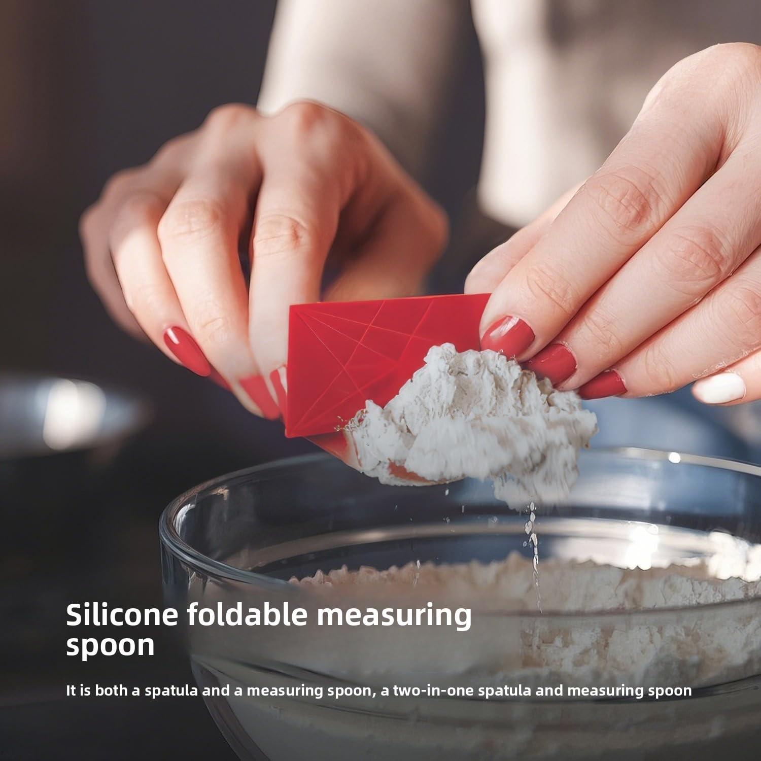 Multicolor Magnetic Measuring Spoons Set, Foldable & Versatile Cooking Tools, Ideal for BBQ, Baking, and Seasoning