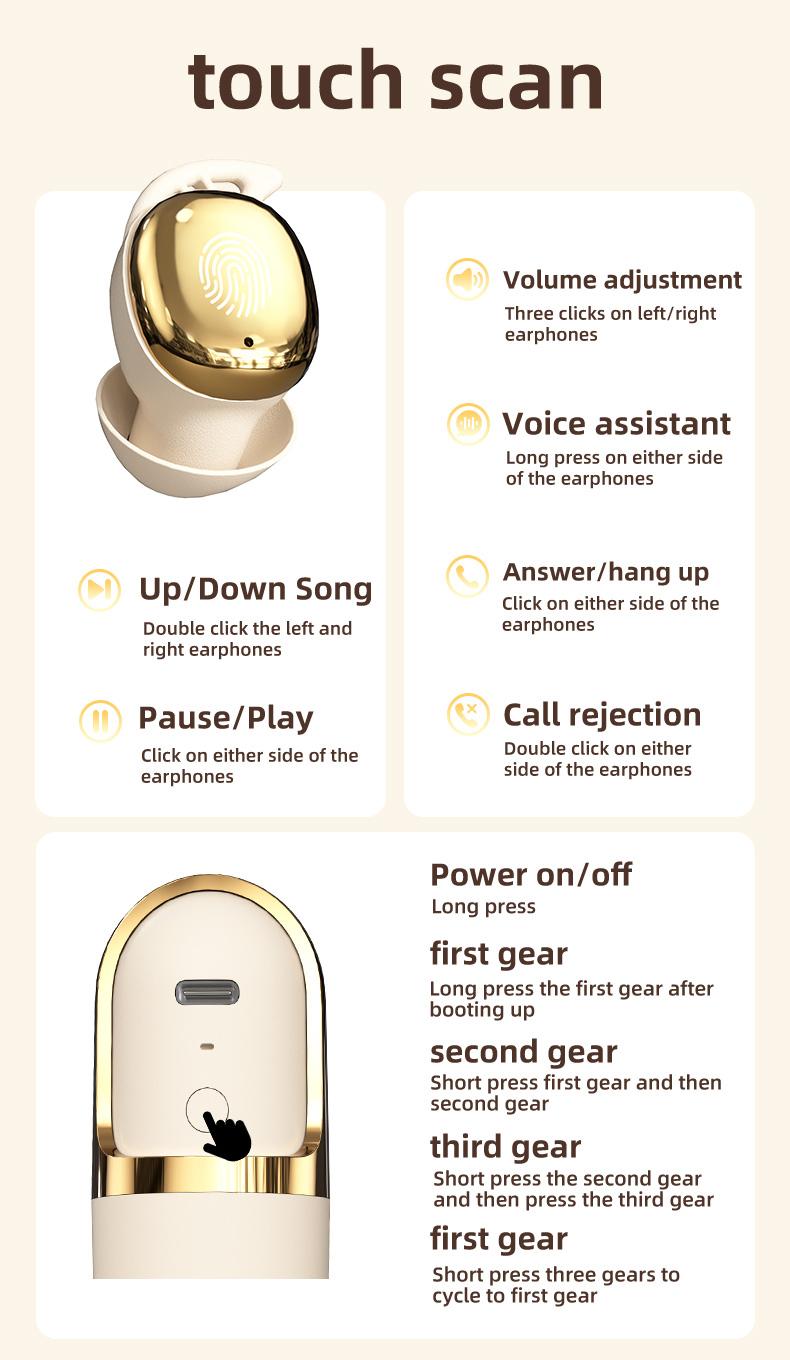 HYUNDAI S13 Vibration massage Bluetooth headphones, equipped with a vibration earphone case, can provide relaxation and massage. a compact and small earphone design, making it suitable for use during leisure sleep without any stress.