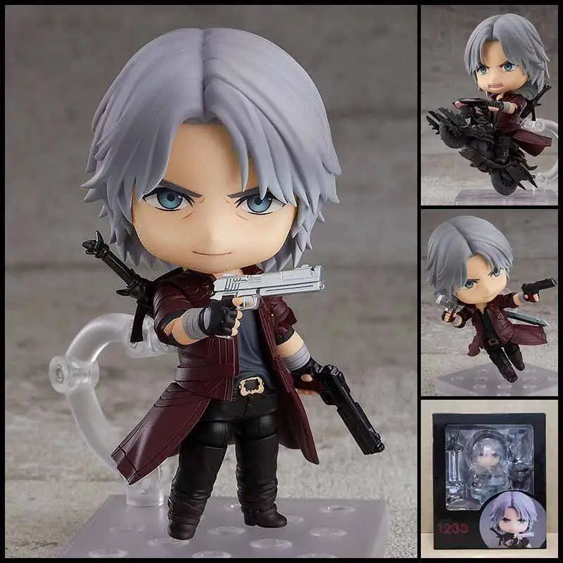 2026 hot itemQ Version Nendoroid 1233# Dante Figure Devil Series Movable Face-Changing Doll Collectible Model Desktop Gifts For Anime Lovers