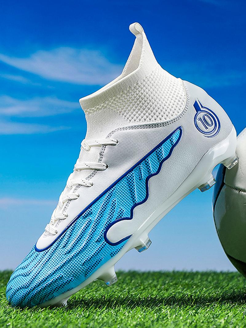 Lace up High Top Football Shoes, Anti-slip Spike Soccer Shoes, Matching Black Football Cleats, Solid Color Outdoor Sports Training Shoes, Football Field Boots, Men Shoes Lace up High Top Football Shoes, Anti-slip Spike Soccer Shoes, Matching Black Football Cleats, Solid Color Outdoor Sports Training Shoes, Football Field Boots, Men Shoes