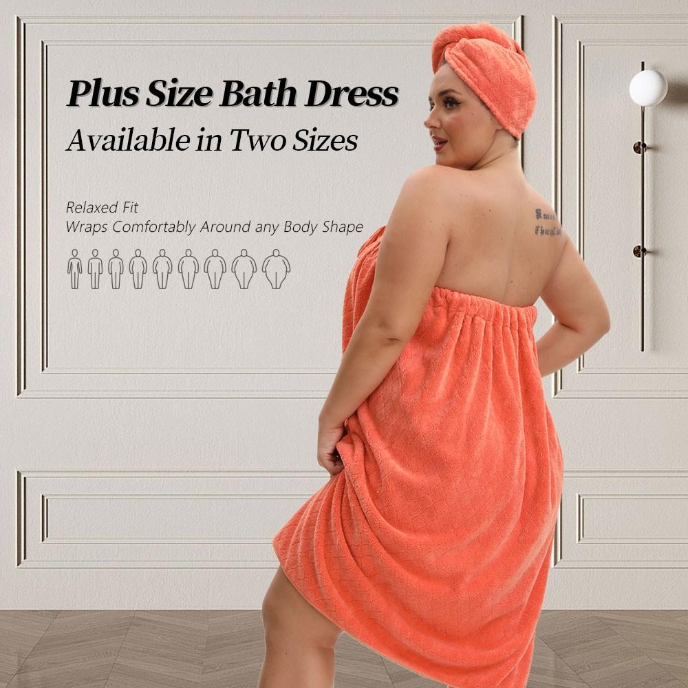 Plus Size Bath Skirt & Shower Cap Set, 2 Counts/set Adjustable Bath Skirt & Shower Cap, Thickened Cute Bath Skirt, Ideal for Home Use, Travel, Sauna, and Spa, Womenswear