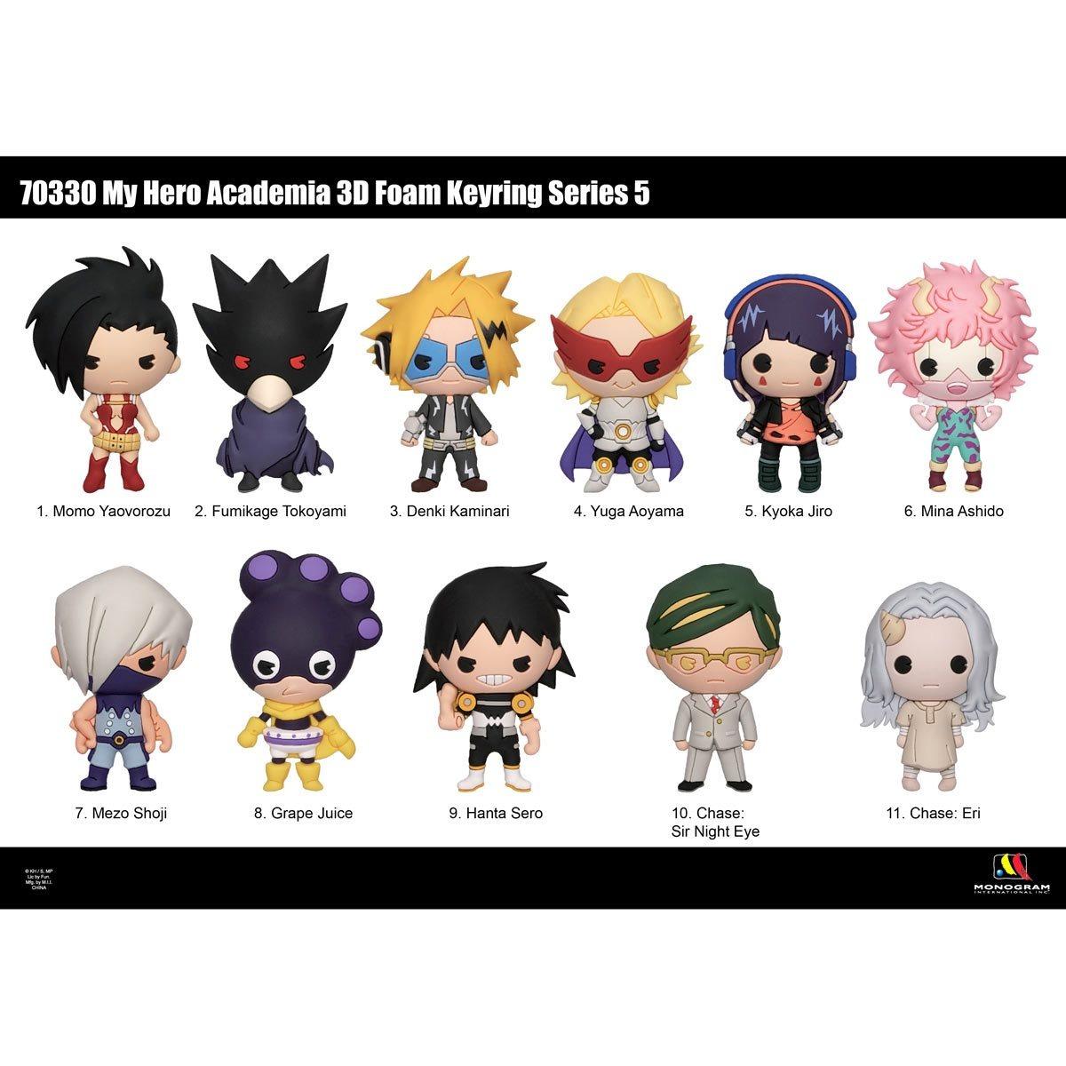 MY HERO ACADEMIA Officially Licensed 3D Anime Character Series Mystery Blind Bag Clip Keychain Random One Momo Yaovorozu and Fumikage Tokoyami or Other Characters for Mom Friend Anniversary Birthday Gifts