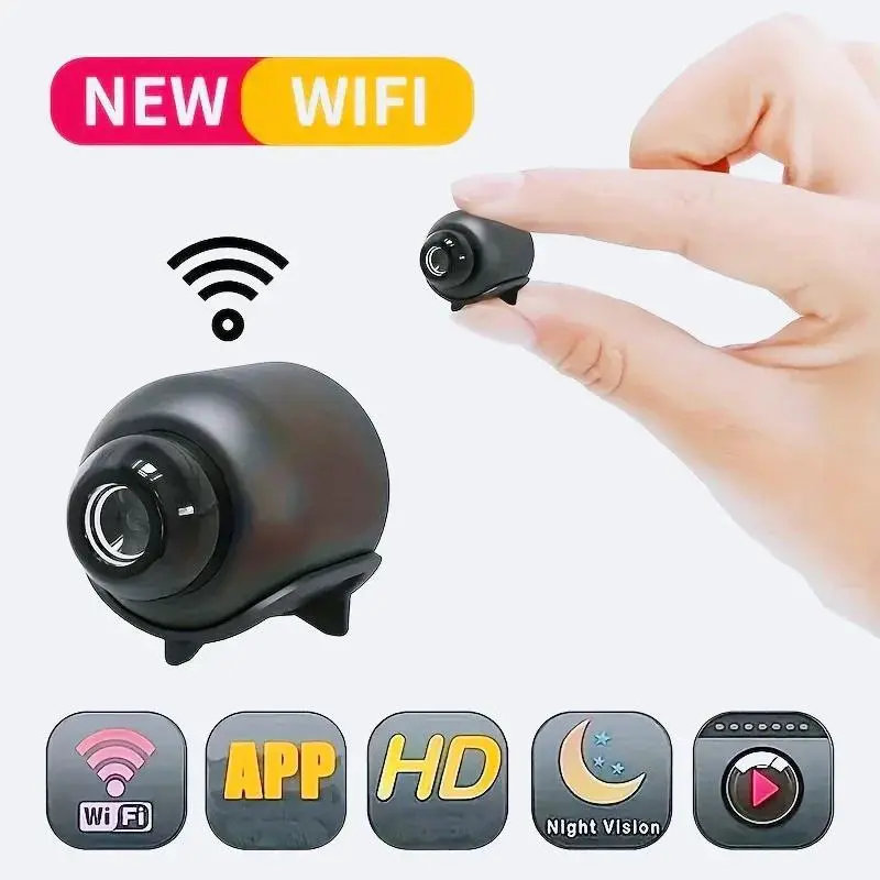 Mini 1080P HD WiFi Camera Security, Indoor IP Cam with Night Vision, Audio Video Recorder for Baby Monitoring & Safety Surveillance