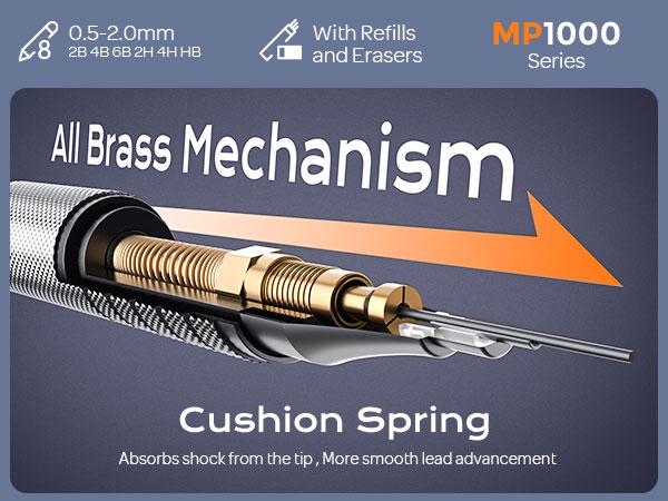 Nicpro 45Pack Black & Silver Metal Mechanical Pencil Set in Leather Case, Art Drafting Pencil 0.5, 0.7, 0.9 mm, 2mm Lead Holders for Sketching Drawing With 27 Tube (6B 4B 2B HB 2H 4H Colors)Lead Refill