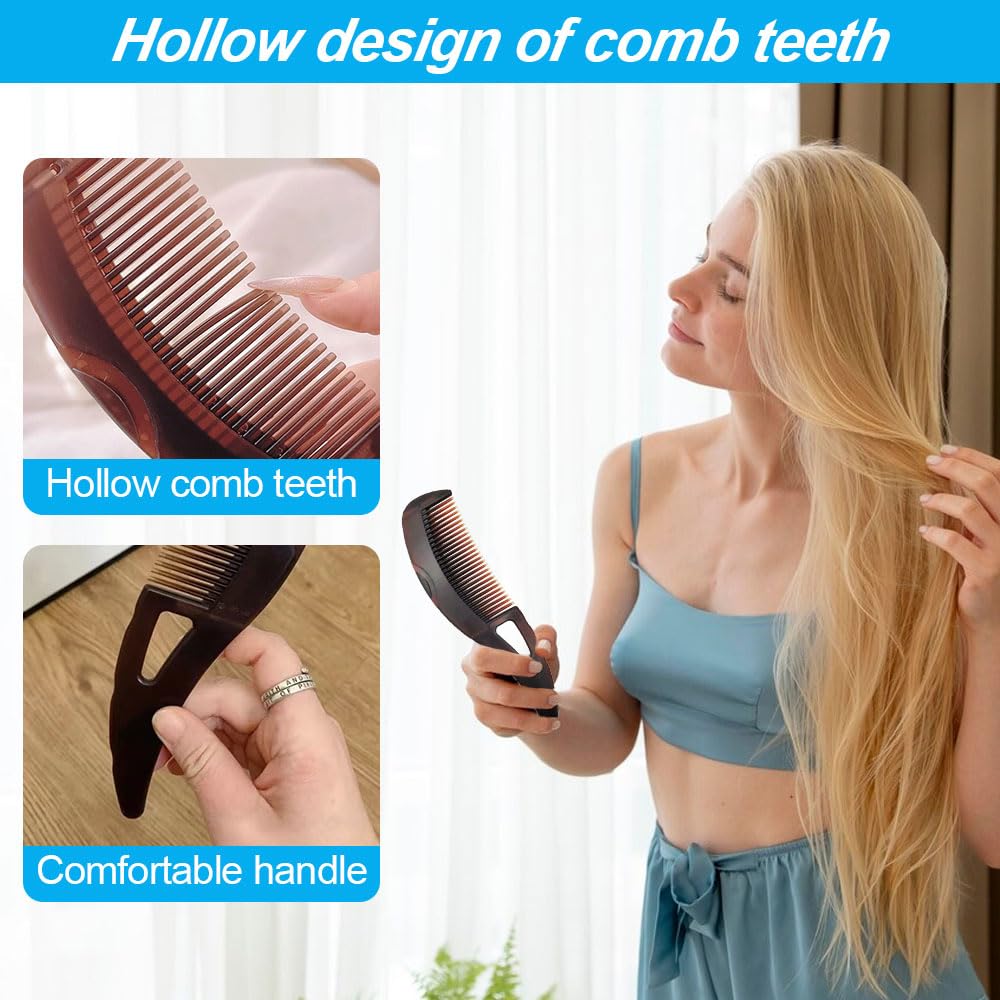 Dandruff Comb, Hollow Tooth Hairbrush for Scalp Massage/Refreshing and Dandruff/Dirt Removal, Reduce Scalp Itching/Oil, Scalp Care Comb with Skin Scraping Handle for Women Men (Box &Bag package)