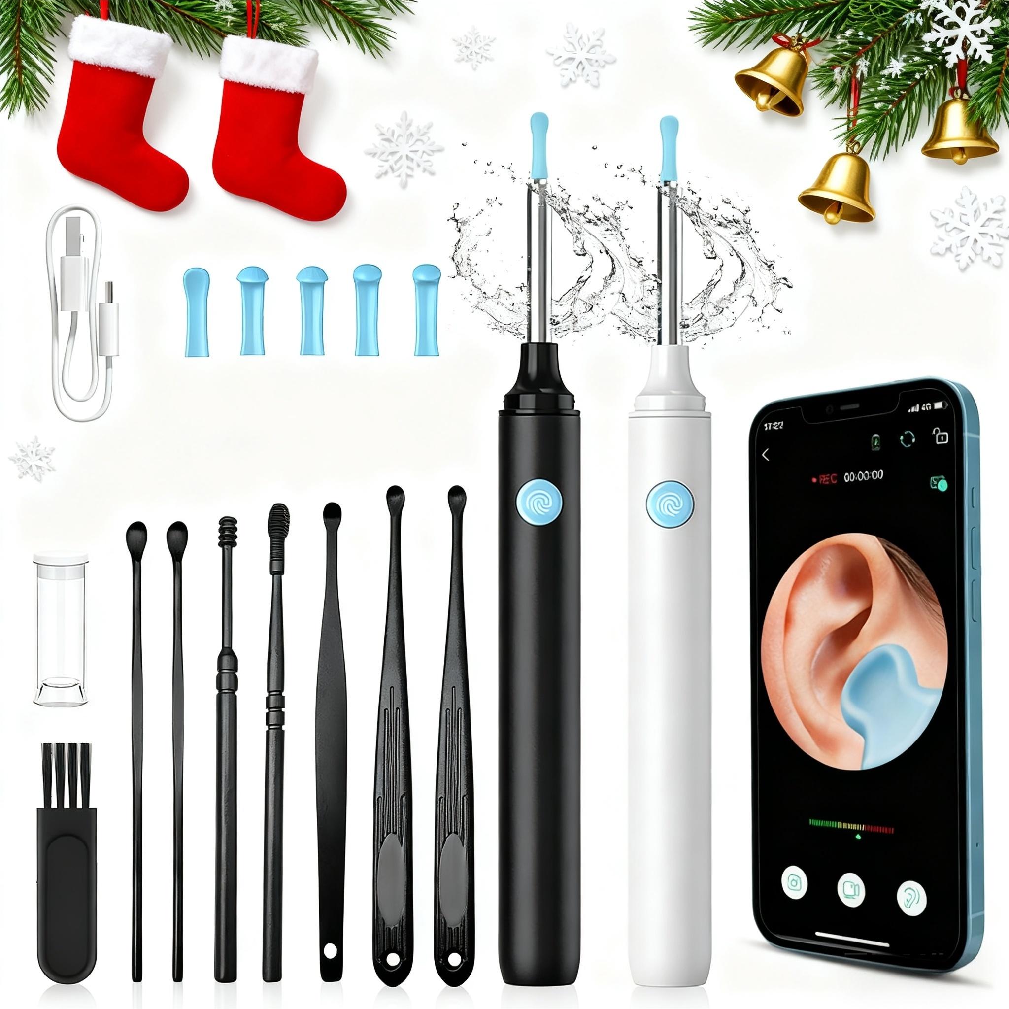 1pc Ear Wax Removal Earwax Remover Tool, Ear Cleaning Tool with 8 Pcs Ear Set, Ear Camera with 5 Ear Spoon, Ear Cleaner with Camera Earwax Removal Kit with Light