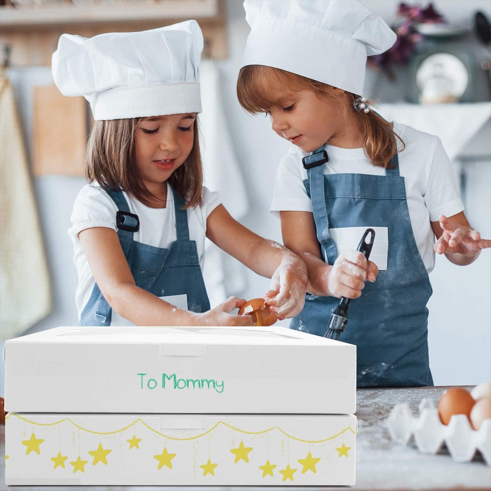 White Bakery Boxes with Window, 6 X 6 X 3 Inches, White Paperboard Treat Boxes for Cookies, Pastry, Cookies, Strawberries, Macarons