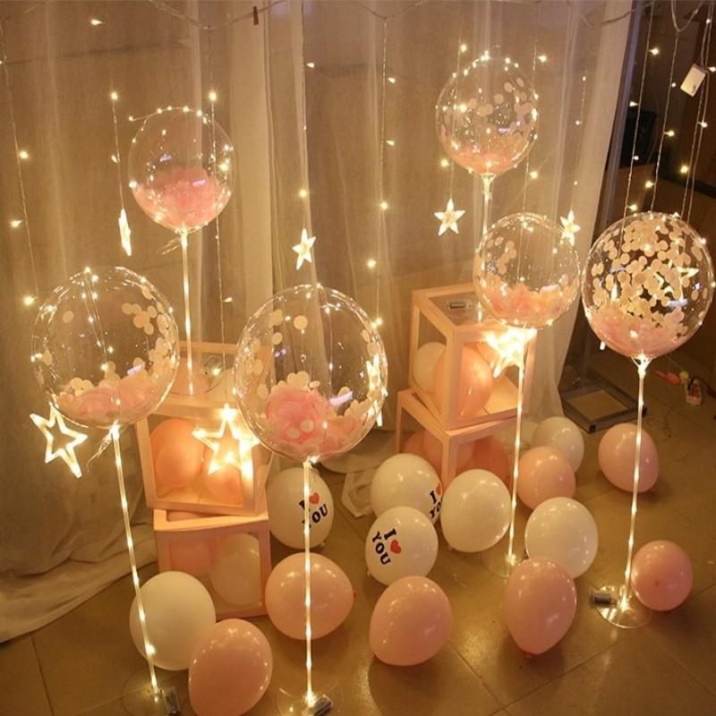 Balloon Column Set with Adjustable Height Transparent Balloon Sticks and Base, Perfect for Weddings Birthdays Baby Showers Engagements New Year Valentine's Day Mother's Day Party Decorations, Balloon Party Supplies