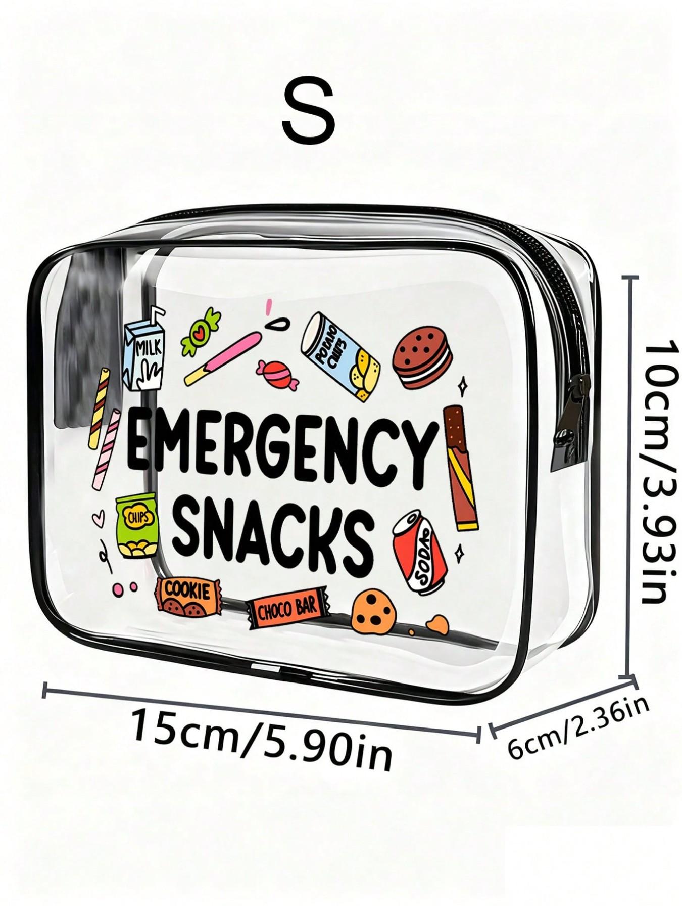 New Emergency Snack PVC Makeup Bag, Waterproof Travel Cosmetic Case, Fun Strawberry Donut Design, Lightweight Foldable, Zipper Closure