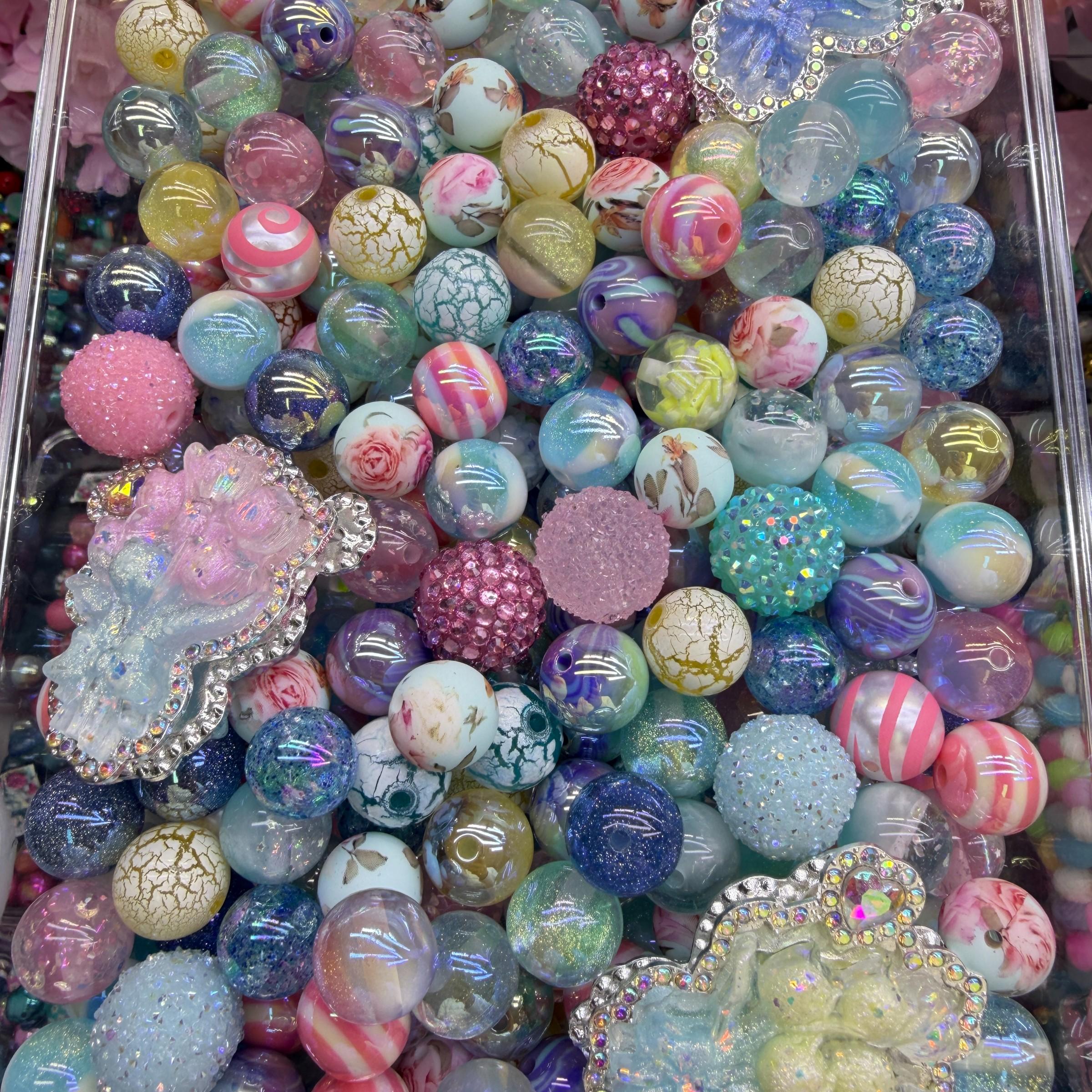 March Second Round Creative Acrylic Beads, DIY Mix Beads, Bead Assortment, DIY Beading, DIY Craft Embellishments, Used for Stringing Pens, Choking Hazard Warning, Ca Prop 65 Compliant, Non-Silver Color