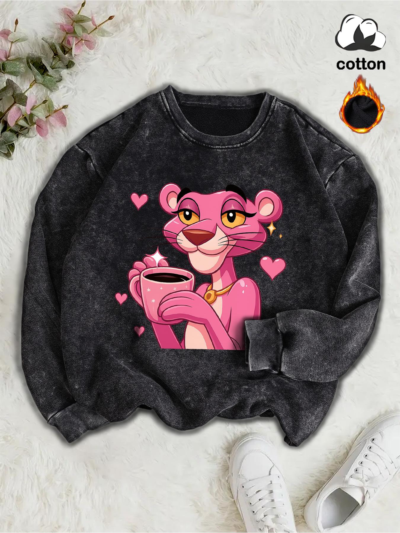 Women's Casual Fit Vintage Wash Cotton Pullover Sweatshirt, Round Neck Long Sleeve Fleece Lined Hoodie for Fall Winter Fashion