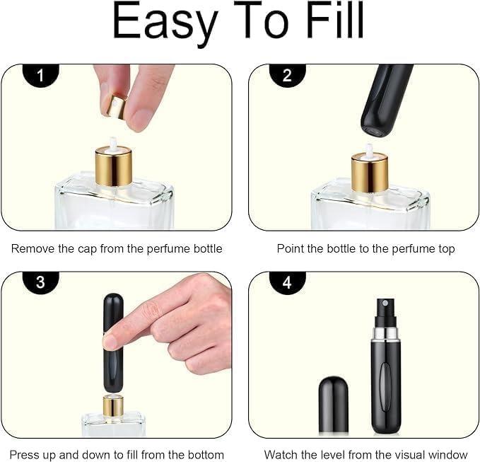 5 PCS Cologne Travel Bottle, Perfume Travel Refillable, Perfume Atomizer, Mini Spray Bottle, Portable Perfume Bottles, and Small Cologne Sprayer for Daily Use, Cosmetics Makeup Tools
