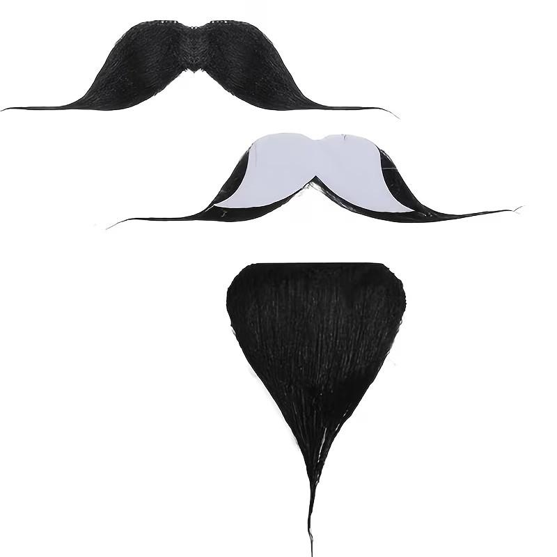 2-Pack Fake Mustache and Beard, Sticky Mustache for Creepy Halloween Costume and Party Accessories, Perfect for Elderly Makeup