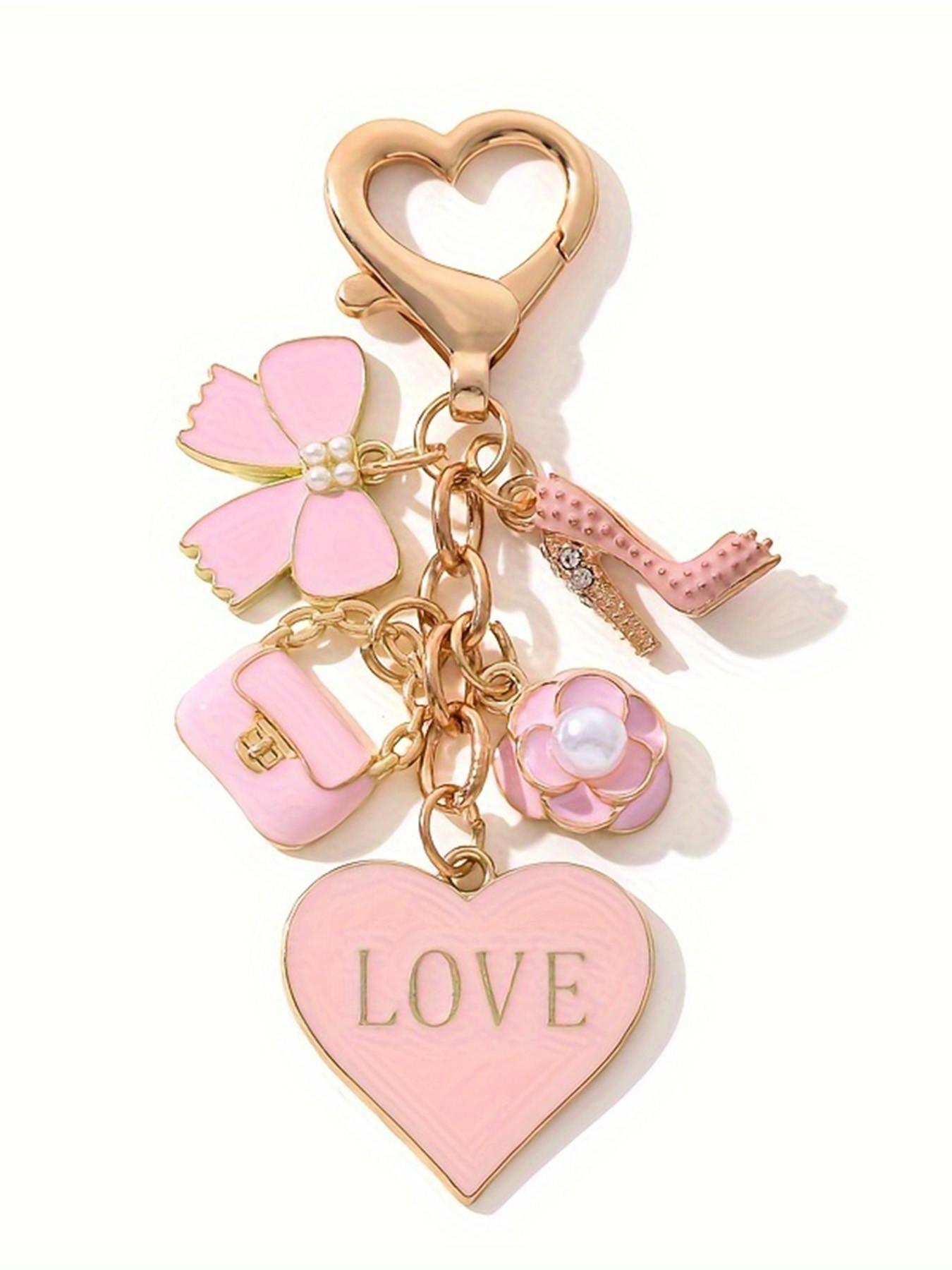 Bag Cosmetic Heart Oil Drop Keychain, Cute Plain Style, All Seasons Decoration, Perfect Holiday Gift, Fashion Accessory