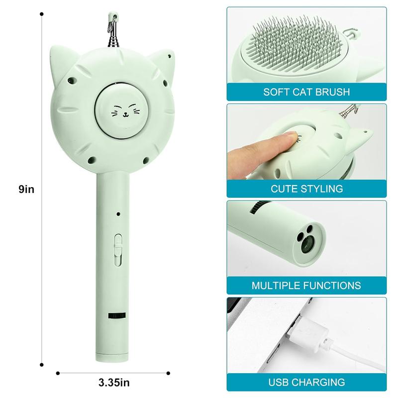 3 In 1 Cat Brush, Cat Brushes for Indoor Cats, Cat Brush with Release Button, Cat Grooming Brush,Cuddles and Meow,Cat brush with Release Button, Cat Brushes for Indoor Cats Shedding,Cat Brush for Long or Short Haired Cats,Cuddles and Meow