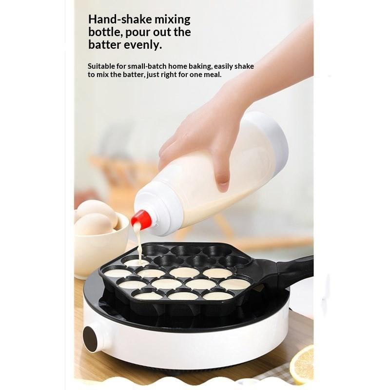 Hand-cranked waffle batter mixing bottle dispenser, cream mixing and dispensing pot with scale