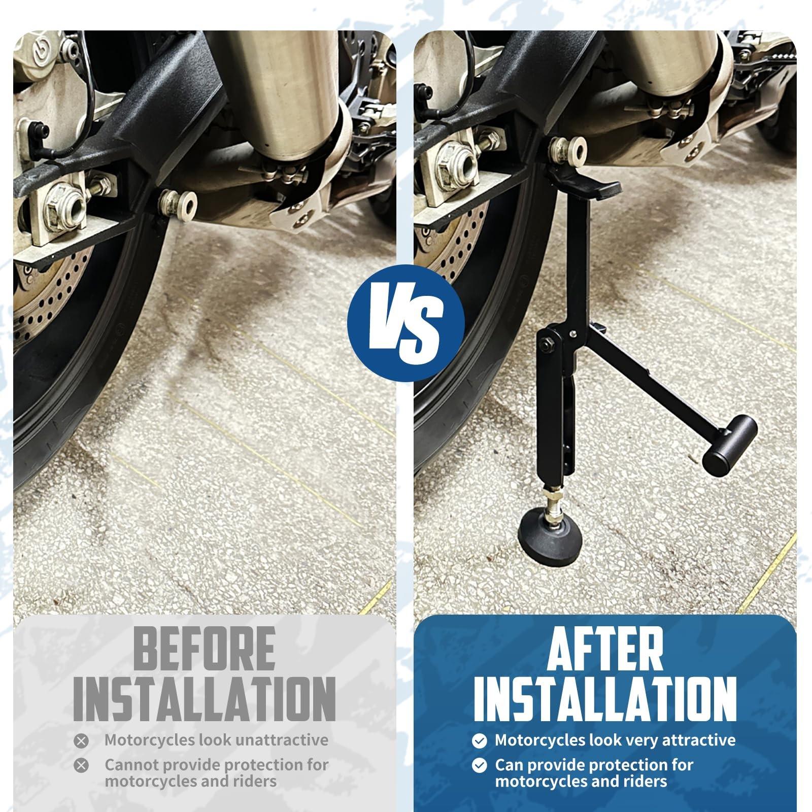 Motorcycle Foldable Lift Support Stand, Adjustable Rack, Stable Motorcycle Crane Frame with Upgraded Handlebars