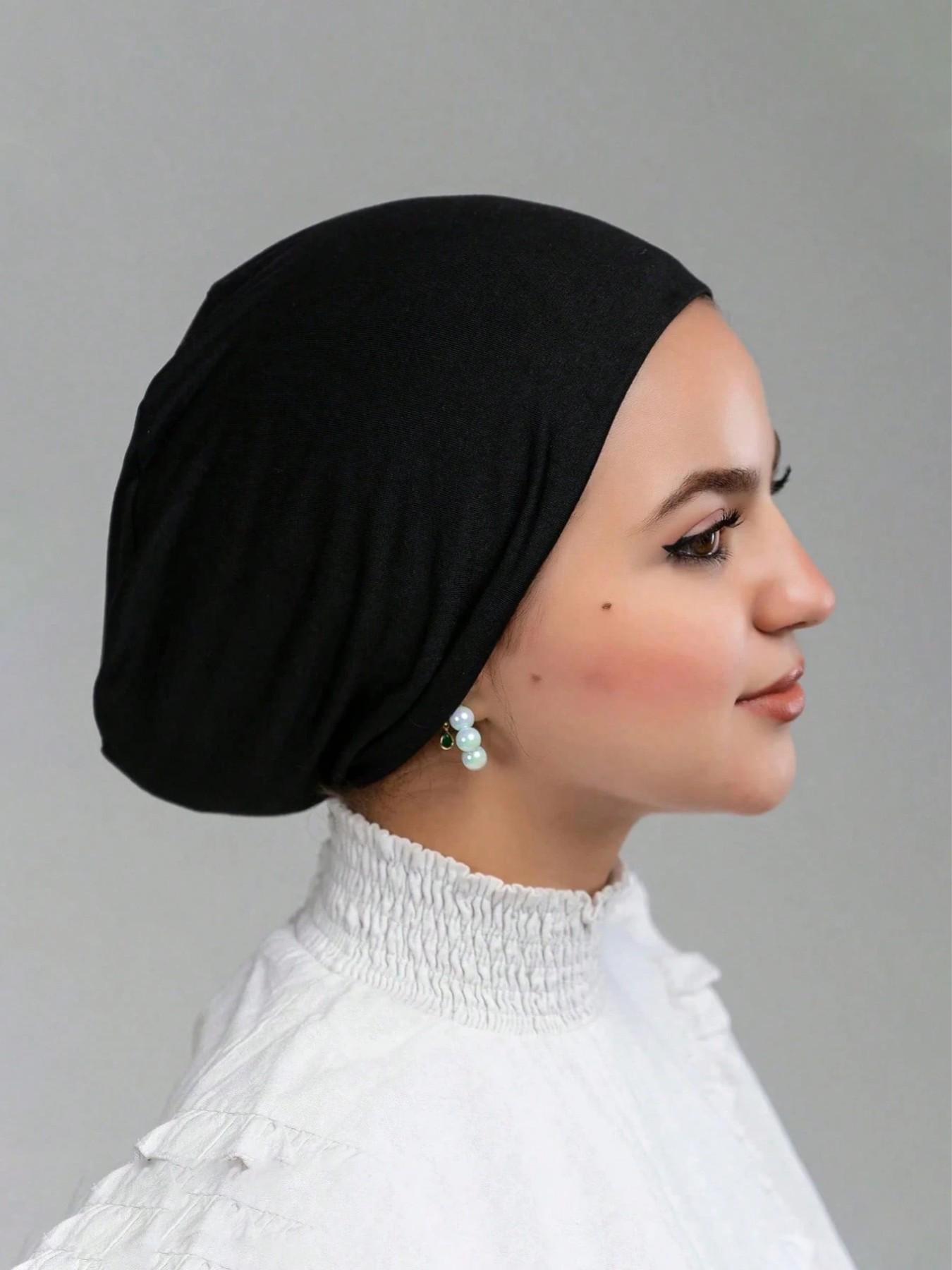 1pc Fashionable Milk Silk Inner Hijab Cap, Elegant Breathable Underscarf for Women, Muslim Undercap , Daily Use, Prayer, Casual Wear, Sleep Hat