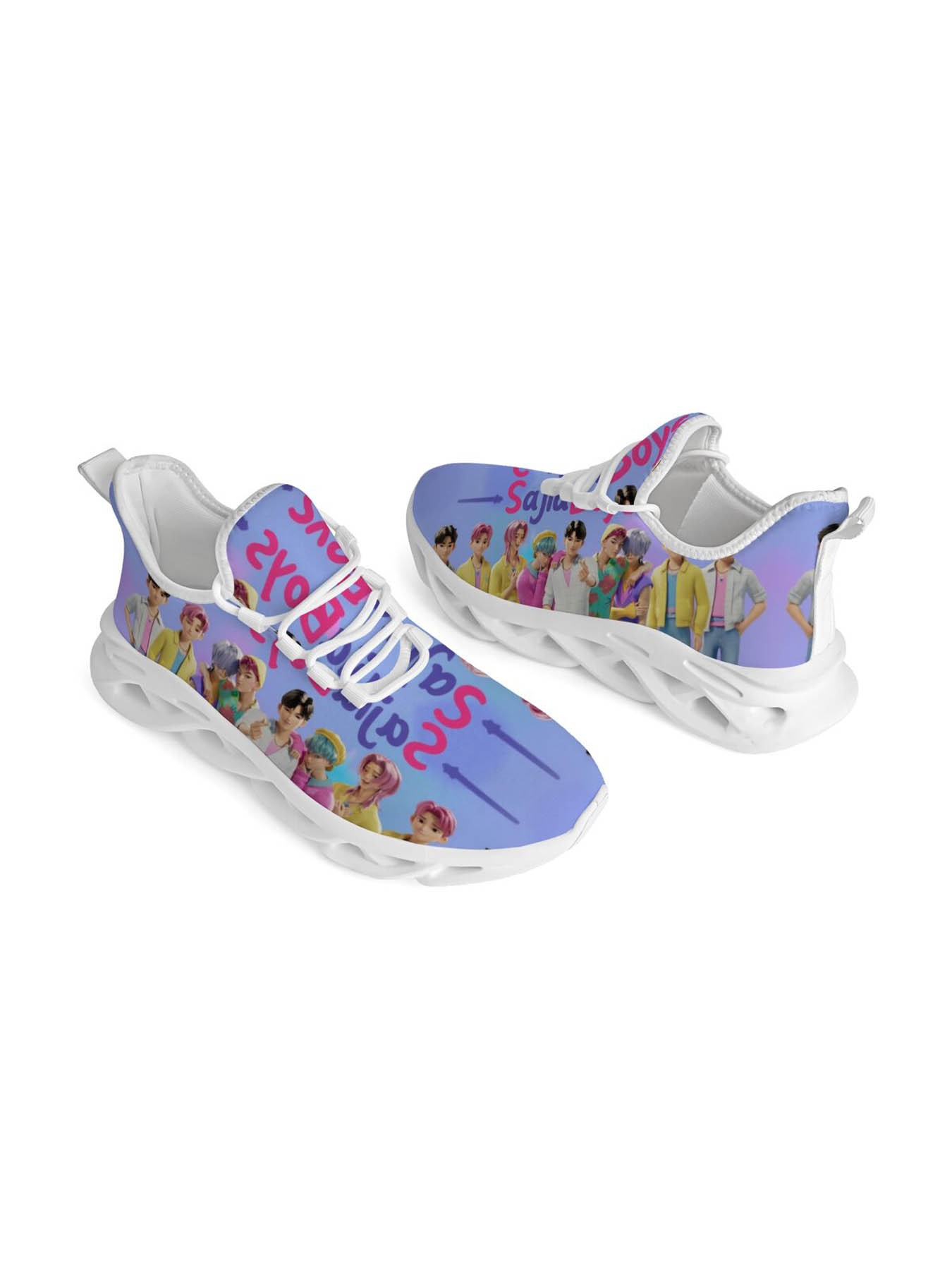 Exclusive Unique Print Fashion Trendy Sports Shoes, Casual, Anime Style Kpop Design, Vibrant Cute Patterns, Comfortable Modern Fit, Streetwear Essential