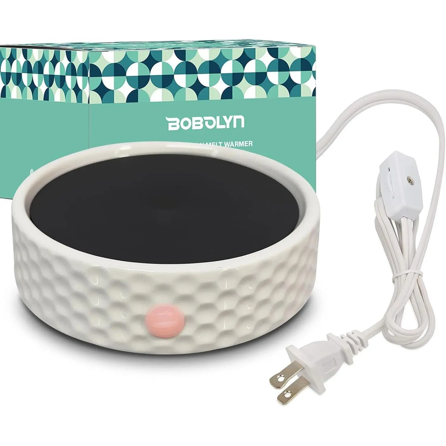 Electric Large Candle Warmer Plate - Ceramic Candle Wax Warmers for Scented Melts Wax Burner Fragrance Wax Melter for Home Office Bedroom Decor Gift for Mom Women