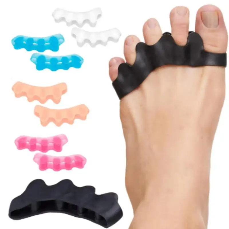 2/6/10pcs Silicone Toe Separator Bunion Corrector Toe Spacers Plantar Fasciitis Straightener to Improve Functional Mobility