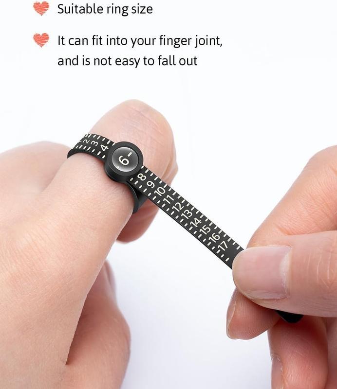 Ring Size Measuring Tool, Reusable Finger Size Gauge, Jewelry Sizing Tool, Measuring Tool with Magnified Glass, Hand Measuring Tool