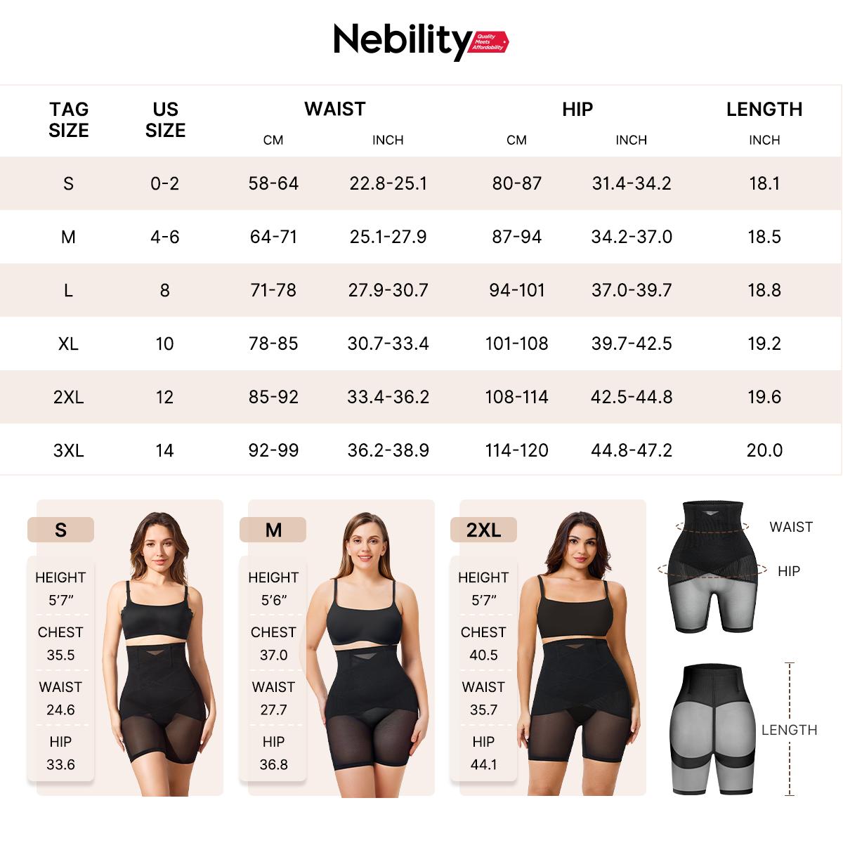 Nebility Mesh High-Rise Core Support Shaper Shorts Butt Lifter Thigh Slimmers Basic Womenswear