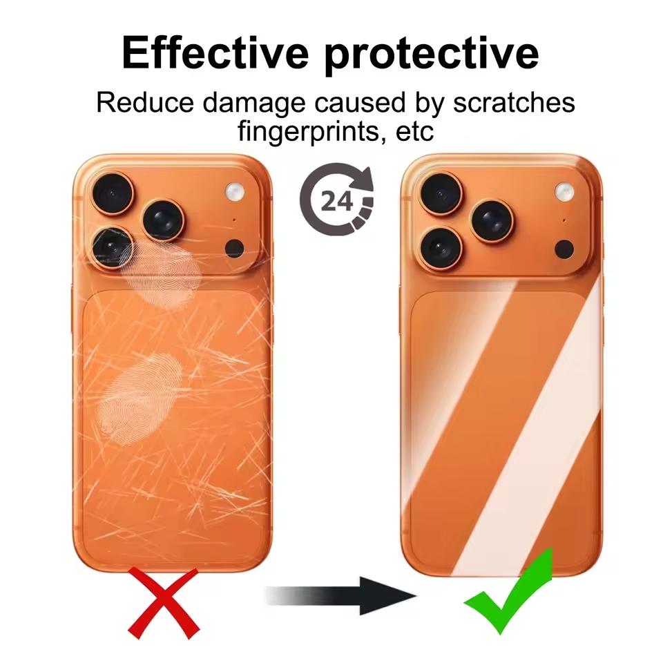2-Pack Glitter Dot Design Back Screen Protector + Side Sticker Film for iPhone 17 Pro Max/17 Pro, Transparent Sparkle Back Screen Protection Accessories