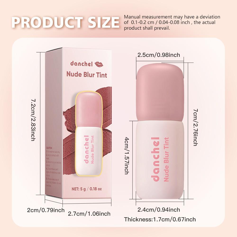 danchel Matte Lip & Cheek Tint, Lip Cosmetic, Lipstick, Makeup, Lip Products Makeup, Long-Lasting Matte Finish, Velvet Texture, 10 Shades, Makeup Gift for Girls & Women, Summer Makeup